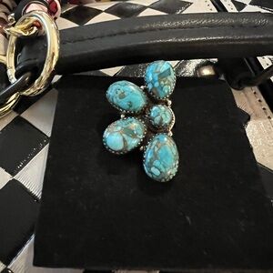 Turquoise Half Cluster Statement Ring - Non Native